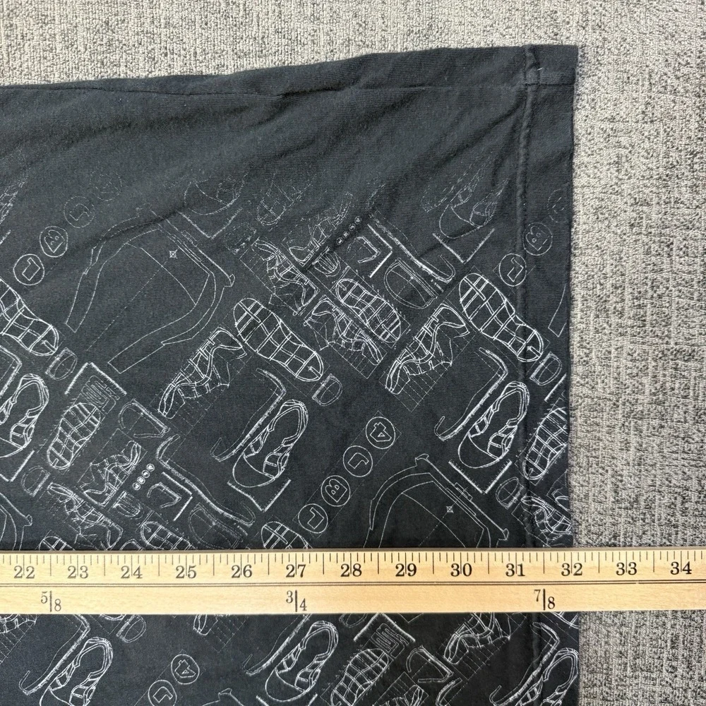 Nike LeBron James T‎ Shirt Men's XXL Blueprint Shoe Sketch Black Fit Dry